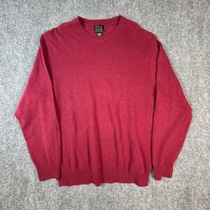 Jos A Bank Executive Collection 100% Cashmere Crew Neck Sweater Mens L Burgundy